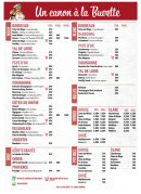 Menu La Buvette du pont - Un canon à la buvette