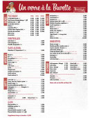 Menu La Buvette du pont - Un verre à la buvette