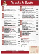 Menu La Buvette du pont - Un midi à la buvette