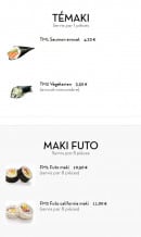 Menu Ichiban Sushi - Les témaki et maki futo