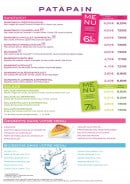 Menu Patàpain - Carte et menu