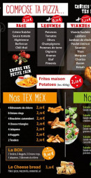 Menu Pizza Du monde - Les pizzas, tex mex, ...