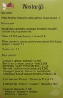 Menu Presto Resto - Les menus à la carte et les formules