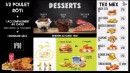 Menu Restaurant O'166 - Les desserts et tex mex