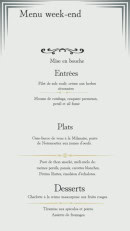 Menu Le César - Le menu