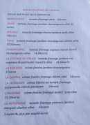 Menu Le Relais de l'Anglin - Les pizzas