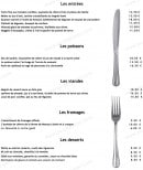 Carte et menu de Auberge Saintt Fiacre à Veuil — Les entrées, poissons,....