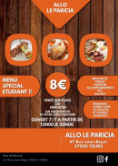 Menu Allo Le Paricia - Menu étudiant