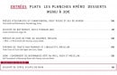 Menu Dagobert - la carte des mets