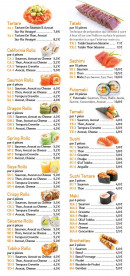 Menu Izakaya - Tataki, sashimi et temaki,...