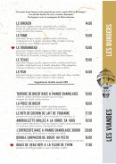 Menu La Manufacture - les burgers et viandes