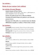 Carte et menu de Les Pierres Fondues à Tours — Les entrées, les tartines et salades