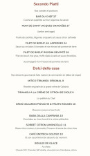 Menu Ristorante Enoteca Italiana - Les  viandes,  poissons et desserts