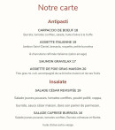 Menu Ristorante Enoteca Italiana - Les entrées et salades