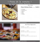Carte et menu de Au Bon Vin De Touraine à Azay le Rideau — Les pizzas chiken pesto, les régionales