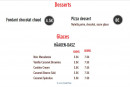 Menu Tradi Pizza - Les desserts