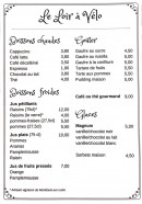 Carte et menu de Le relais le loir à vélo à Montlouis sur Loire — Les boissons et glaces,..