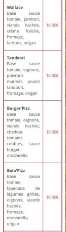 Menu Mille et une pizzas - Pizzas base tomate page 3