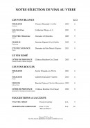 Menu Le Choiseul - Vins au verre 
