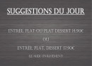 Menu Obal - La suggestion du jour