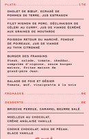 Carte et menu de La Grange des Frangins à Saint Cyr sur Loire — Les plats, fromages et desserts