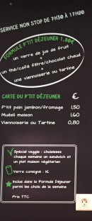 Menu Cafet' Ensag - La formule petit déjeuner et petit déjeuner