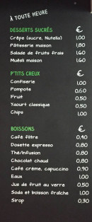 Menu Cafet' Ensag - Les desserts, petit creux et boissons