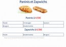 Menu Chrono Pizza - Paninis et zapwichs