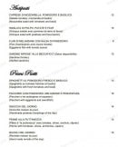 Menu La Bocca Felice - Les antipastis et pates