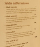 Menu Le Riad - Les salades