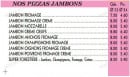 Menu Serge Pizzas - Pizzas Jambon