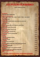 Menu Food'saloon - les pizzas classiques