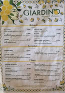 Carte et menu de Giardino By Cavallo à Villefontaine — Les entrées, plats et salades