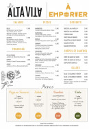 Carte et menu de La Alta Vita à Villefontaine — Les menus à emporter, pizzas, desserts....
