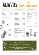 Carte et menu de La Alta Vita à Villefontaine — Les boissons et bières
