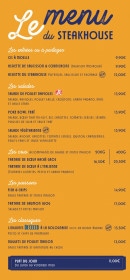 Carte et menu de Le SteakHouse de Colette à Villefontaine — Les entrées, salades, ...