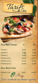 Menu O village - Les tarifs