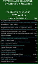 Carte et menu de La Pause Marmotte 1300 à Autrans-Méaudre en Vercors — Les snacks gourmands
