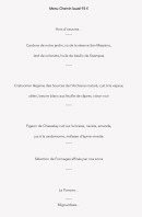 Carte et menu de Palégrié chez l'Henri à Autrans-Méaudre en Vercors — Menu chemin lauzé 93 €