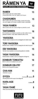 Carte et menu de Le Chamois Rouge by Fufu Ramen à Oz — Les ramen ; yasai ramen et yakisoba ...