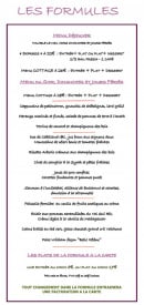 Carte et menu de Le Cottage de Clairefontaine à Chonas l'Amballan — Les formules