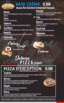 Carte et menu de Delaune Pizza à Echirolles — Pizzas base crème et d'exception