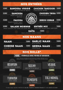 Carte et menu de Indian Street Food à Salaise sur Sanne — Les entrées, naans, ...