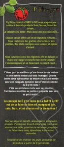 Menu Ô p'tit resto de La Tarte à Fat - Les spécialités