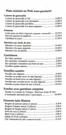 Carte et menu de La Cuisine du Vietnam à Saint Marcellin — Les plats, nouilles, …