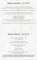 Menu La Tivollière -  Menu saveurs et plaisirs 