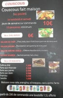 Menu Chez paco - Les couscous, salades et desserts