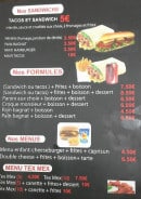 Menu Chez paco - Les sandwiches, formules et menus