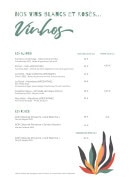 Menu Picanha - Les vins blancs et rosés