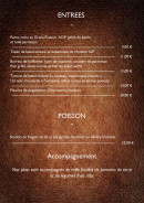 Menu La Taverne - Les entrées, poissons